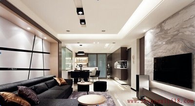 客厅沙发背景墙之不对称线条
