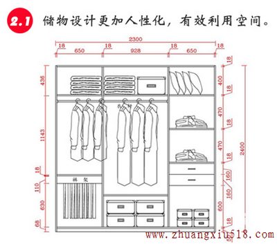定制衣柜的储物空间设计图