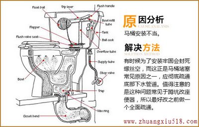 【马桶堵了怎么办】马桶结构图教你疏通马桶
