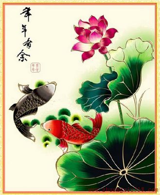 6款荷花十字绣 装饰小户型客厅