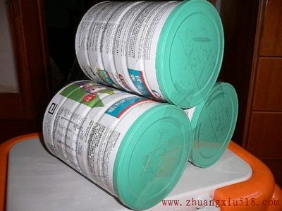 奶粉罐制作儿童小凳子