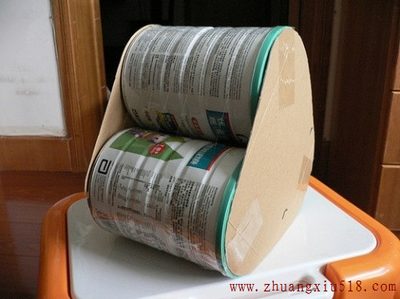 奶粉罐制作儿童小凳子