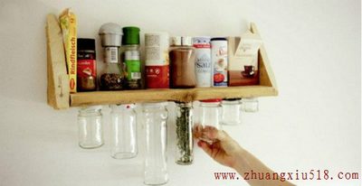 家居DIY：玻璃瓶罐变废为宝实用调料架、置物架图解教程!