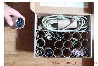 家居DIY：卷筒纸芯收纳盒 就是这么好用!