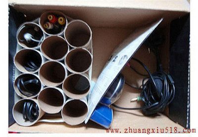 家居DIY：卷筒纸芯收纳盒 就是这么好用!