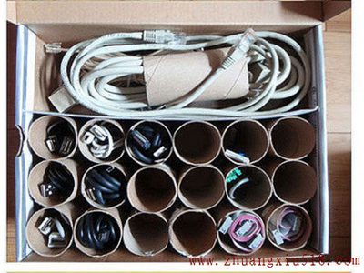 家居DIY：卷筒纸芯收纳盒 就是这么好用!