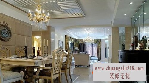 美式餐厅吊顶 时尚大方的装修案例