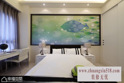 借由一幅主题画作,让清爽氛围增添几许乐活生意。