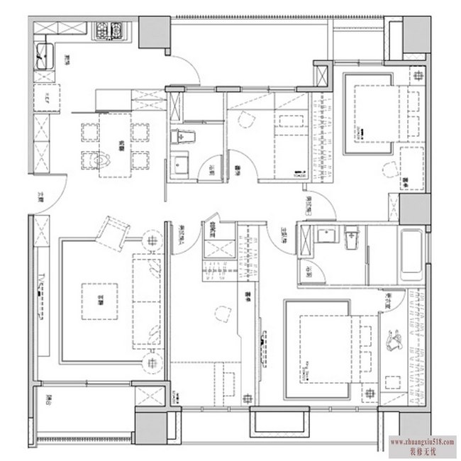 萃紫 蔓延新古典唯美 新古典风格,浪漫,公寓装修,房子装修设计图