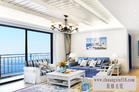 最美地中海客厅吊顶装修效果图