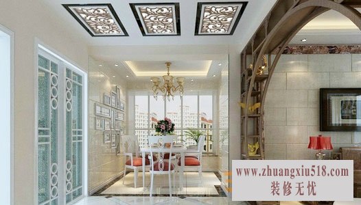 现代镂空吊顶装修效果图