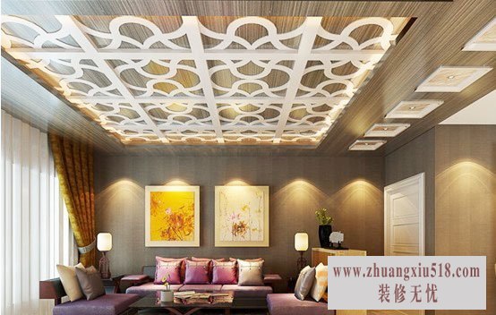 现代镂空吊顶装修效果图