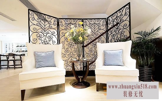 古典屏风隔断效果图