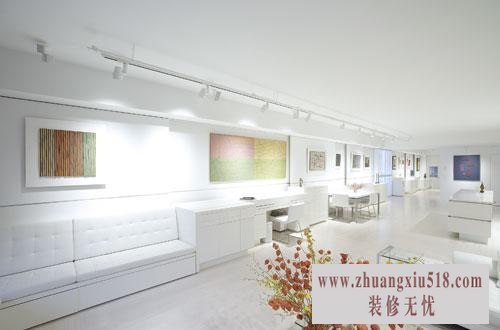 白色主题简约艺术公寓 ,装饰画,白色,艺术,简约风格,客厅