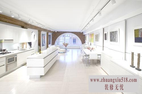 白色主题简约艺术公寓 ,装饰画,白色,艺术,简约风格,开放式厨房
