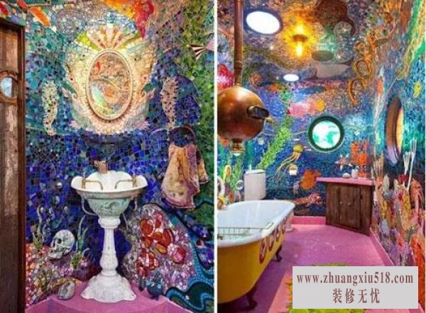 个性迷幻卫浴空间效果图