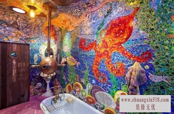 个性迷幻卫浴空间效果图