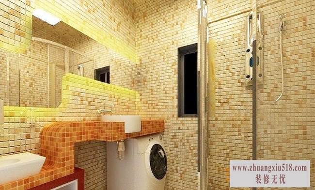 小清新卫生间瓷砖装修效果图