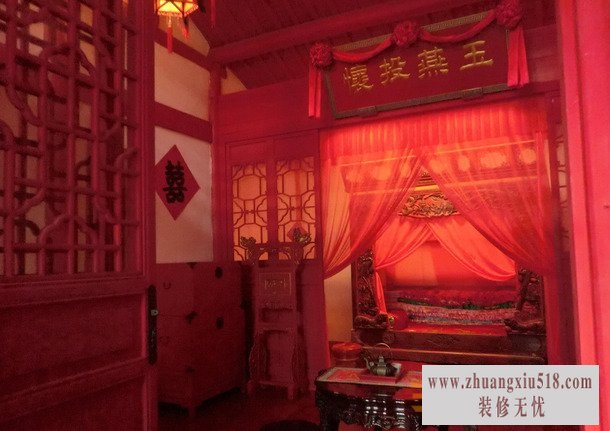 中式婚房装修效果图6 喜庆红的浪漫