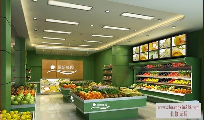 简约风格水果店吊顶装修效果图
