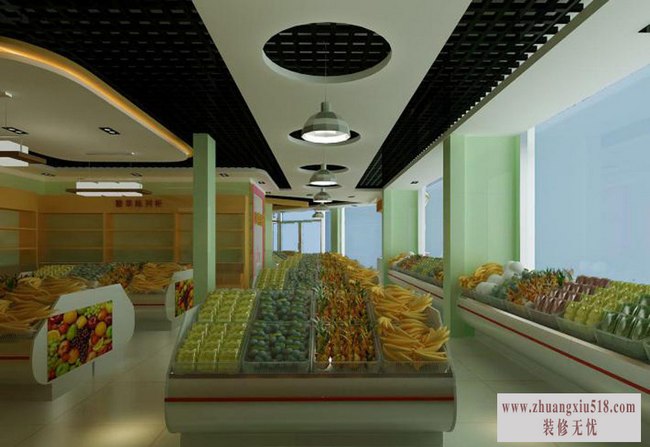 简约风格水果店吊顶装修效果图
