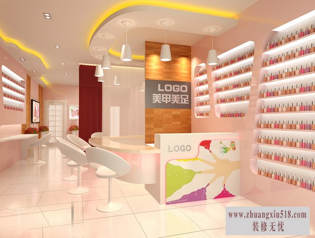 简约风格美甲店装修效果图-简约风格展示柜