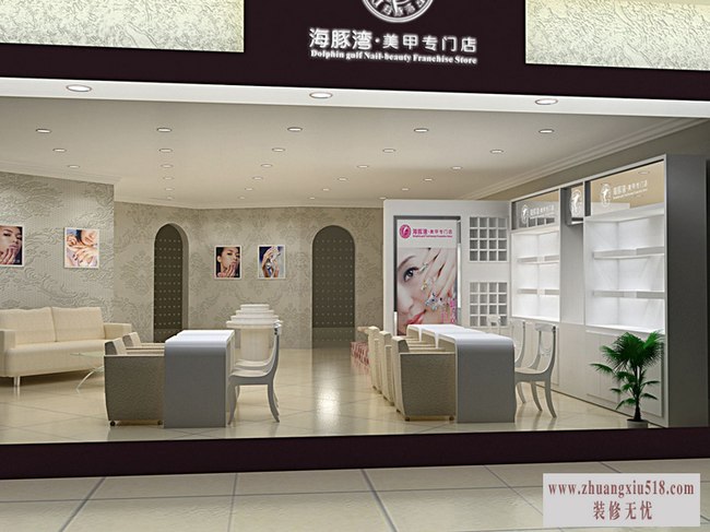 简约风格美甲店门头装修图片