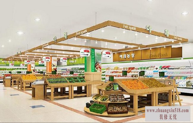 韩国大气、有创意水果店装修效果图
