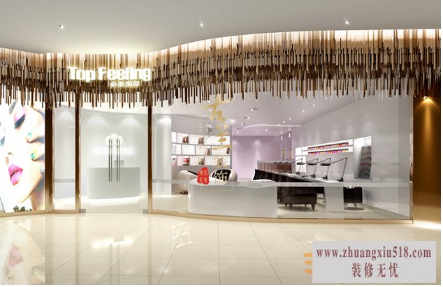 现代简约风格美甲店装修效果图