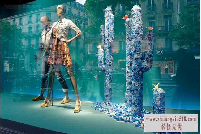现代风格服装店模特陈列效果图