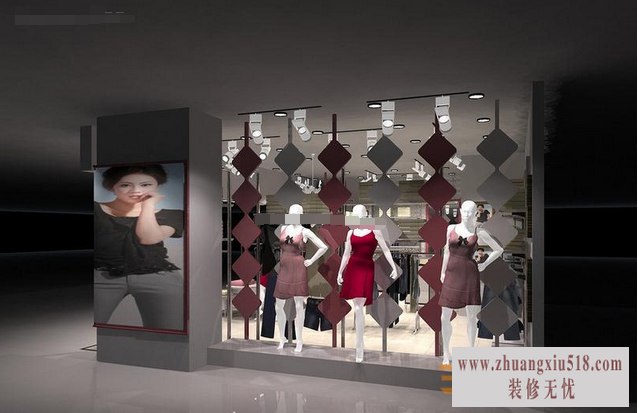 现代风格服装店模特陈列效果图
