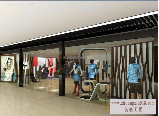 现代风格服装店模特陈列效果图