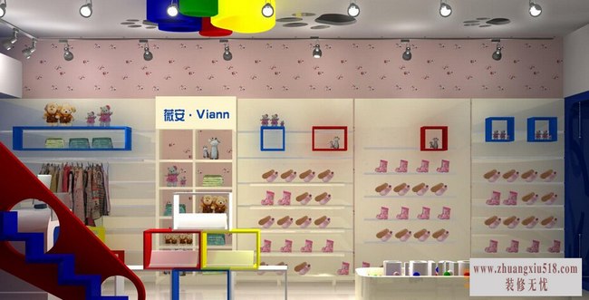 现代儿童店面装修效果图12 个性童趣的城堡衣库