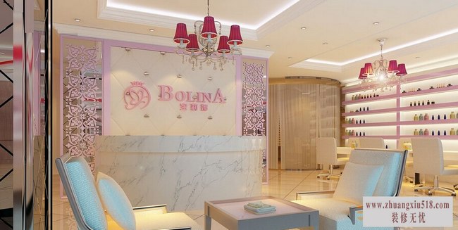 时尚简约风格美甲店装修效果图