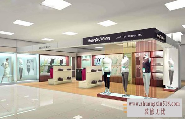 现代风格女服装店店面吊顶装修效果图