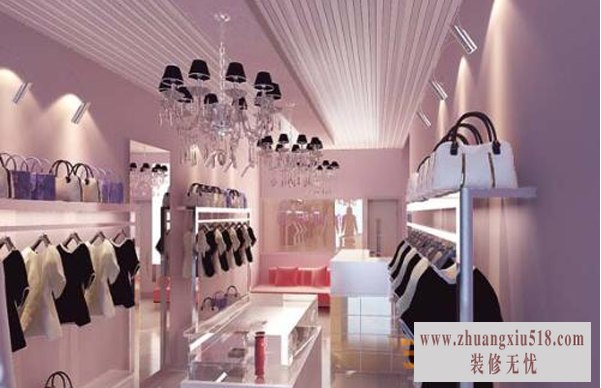 现代风格女服装店店面吊顶装修效果图