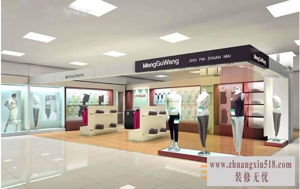 现代风格女服装店店面吊顶装修效果图