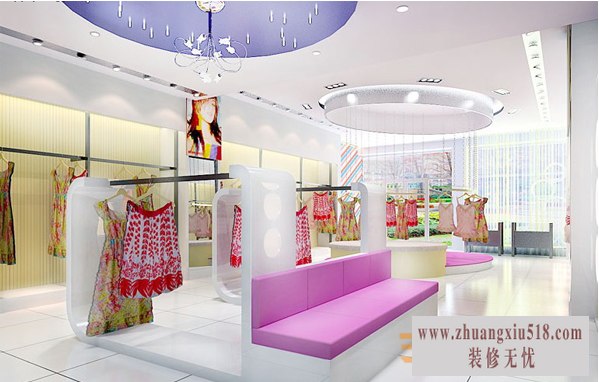 现代风格女服装店店面吊顶装修效果图