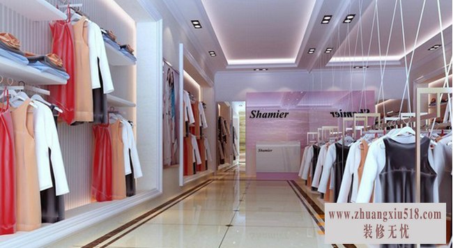 现代风格女服装店店面吊顶装修效果图
