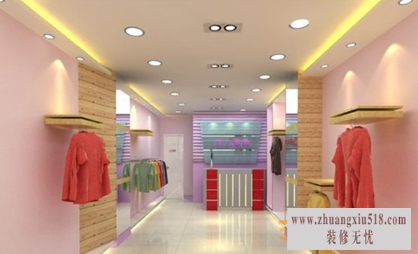 现代风格女服装店店面吊顶装修效果图