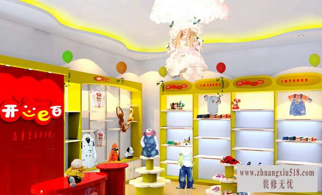 现代风格女服装店店面吊顶装修效果图