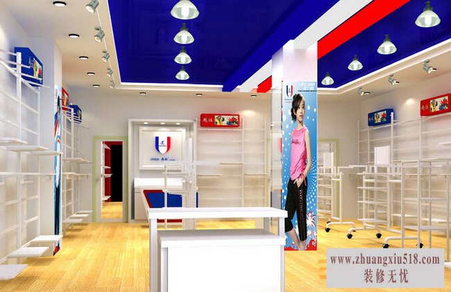 现代风格女服装店店面吊顶装修效果图