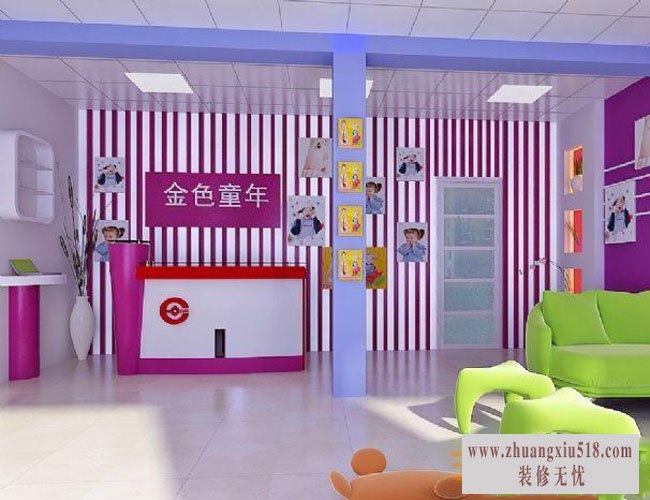 现代简约风格童装店服务台装修效果图