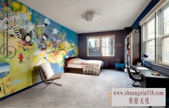 儿童房手绘墙装修效果图