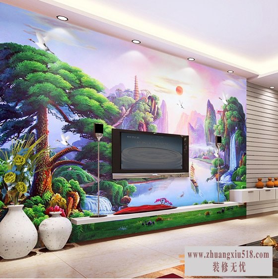 个性创意装饰画电视背景墙装修效果图