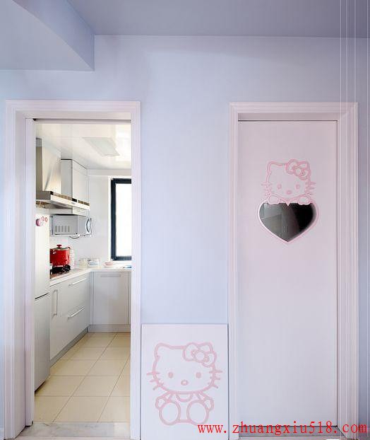 70平Hello Kitty主题屋两室两厅混搭厨房装修效果图设计欣赏