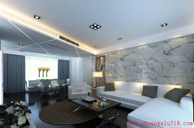 优雅清爽的美式地中海风格海滨别墅LOFT地中海客厅装修效果图设计欣赏