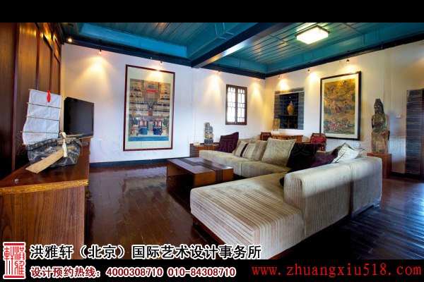 古城客栈装修效果图,富丽高贵尽显艺术格调三室两厅中式古典客厅装修效果图设计欣赏