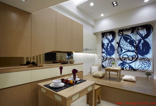 日式风格95平米loft户型公寓家庭装修图片