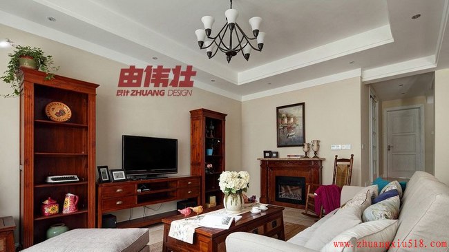 美式客厅装饰装潢效果图